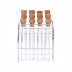 Image showing the Spice lab rack, H21 x W14.5 x D12.5cm, Glass/Steel/Beech product.