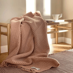 Image showing the Basket Throw, H130 x W200cm, Nude product.