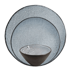 Image showing the Lava 12 Piece Dinner Set, Dark Grey product.