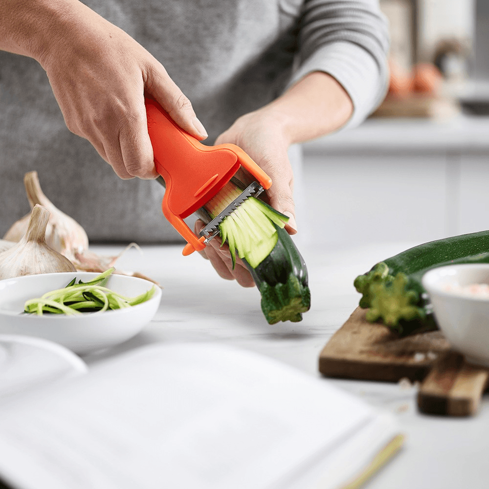 SafeStore Peeler with Blade Guard Julienne Peeler Orange