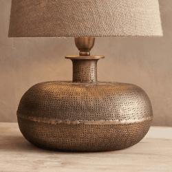 Image showing the Lumbu Lamp Large, H30 x W39 x D34cm, Metallic product.