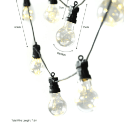 Image showing the Festoon Lights, 10 Bulbs, Black product.