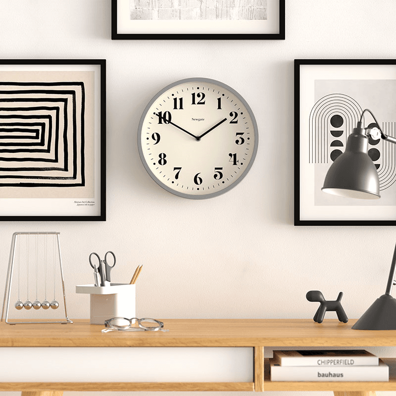 Number Four Wall Clock, D30cm, French Navy