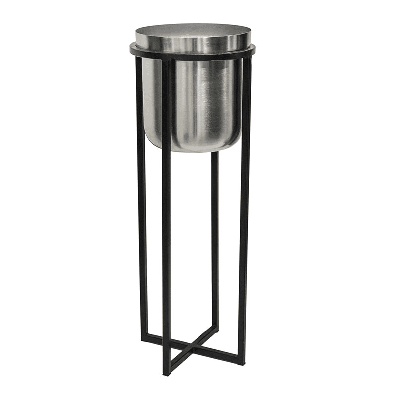 Calla Planter Stand, D29cm, Black/Pewter