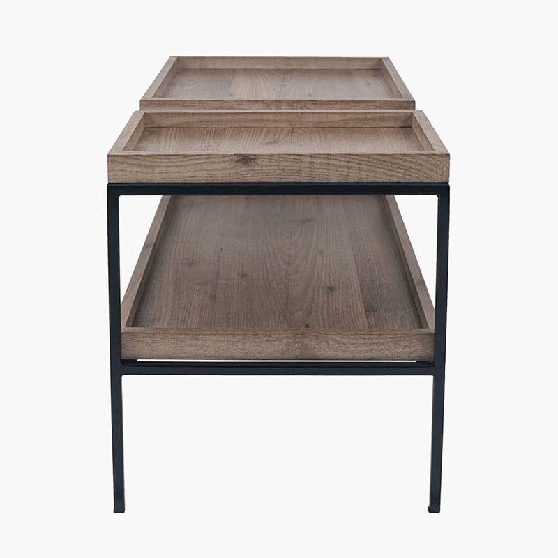 Gallery Coffee Table, Natural Wood Veneer and Black