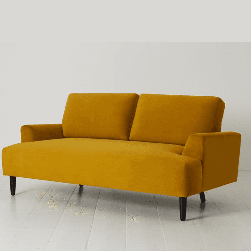 Model 05 2 Seater Velvet Sofa, Mustard