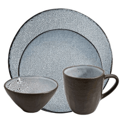 Image showing the Lava 16 Piece Dinner Set, Dark Grey product.
