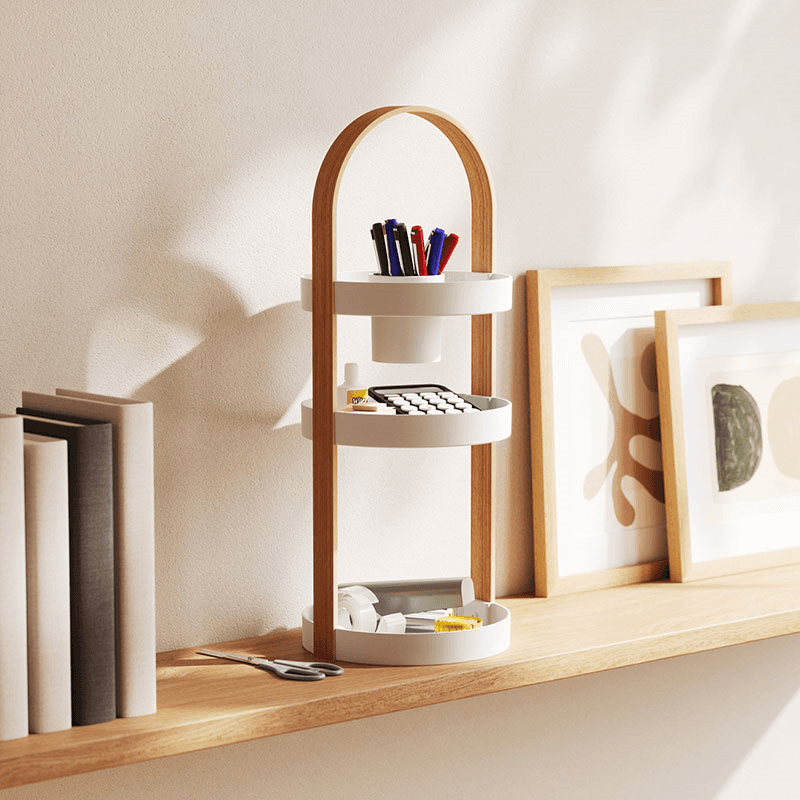 Bellwood Organiser, H50cm, White & Natural