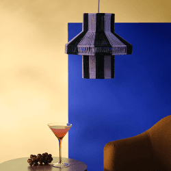 Image showing the Diana Lampshade, D28 x H28cm, Forest Green & Orchid Light Purple product.
