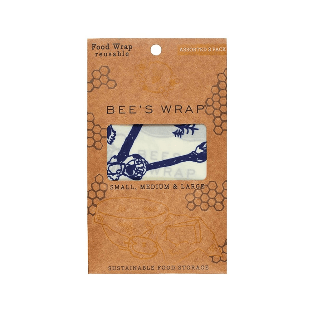 Bears & Bees Print Pack of 3 food wraps, small/med/large