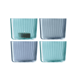 Image showing the Gems Set of 4 Tealight Holders, H6cm, Sapphire product.