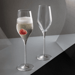 Image showing the Mr & Mr Wine & Bar Set of Two Flutes, 260ml, Clear product.