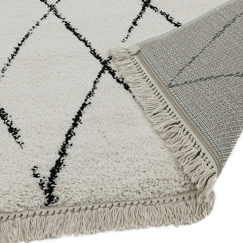 Rocco diamond berber style rug, 120 x 170cm, cream