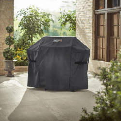 Image showing the Grill cover premium spirit II 300 - fits spirit II 300 & spirit EO-210/220 & all 300 series, H106.68 x W45.21 x D129.54cm, black product.