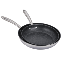 Image showing the Scratch Guard Stainless Steel Twin Pack Skillet, 25cm & 29cm product.