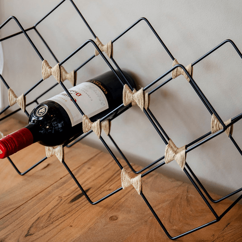 Iron 8 Bottle Wire Wine Rack, Black
