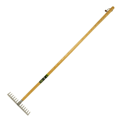 Image showing the Soil rake, H155 x W35.5cm, Natural/Silver product.