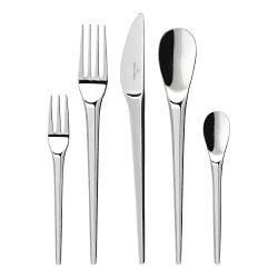 Image showing the NewMoon 30 piece cutlery set, Stainless Steel product.