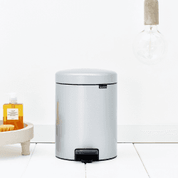 Image showing the newIcon Pedal bin, 5 litre, Metallic Grey product.
