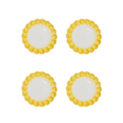 Image showing the Lido Set of 4 Side Plates, D21.5cm, Yellow product.