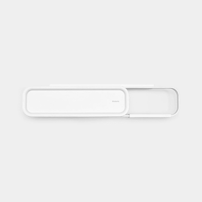 MindSet Toilet Roll Holder with Shelf, Mineral Fresh White