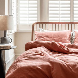 Image showing the Cotton Linen Mix Pillowcases, Standard, Burnout Orange product.