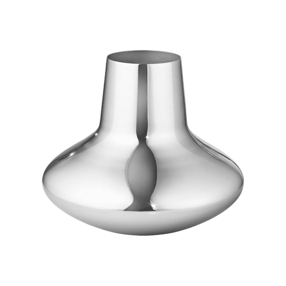 Henning Koppel Medium vase, H18.5 x D22.5cm, Silver