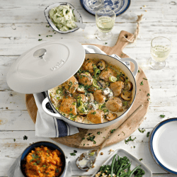 Image showing the Natural Cast Iron Shallow casserole dish, D30cm, Light Grey product.
