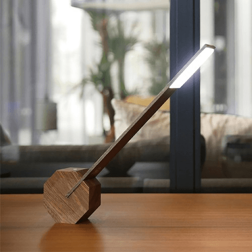Octagon Desk light, L8.5 x W4 x H38cm, Walnut