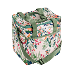 Image showing the Mediterranean Garden Picnic Cool Bag, 24l, Green/Pink/White product.