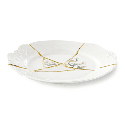 Image showing the Kintsugi - No2 Dinner plate, 27.5cm, white/gold product.