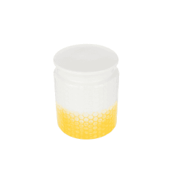 Image showing the Storage canister, Dia14 x H17cm, Yellow Stoneware product.