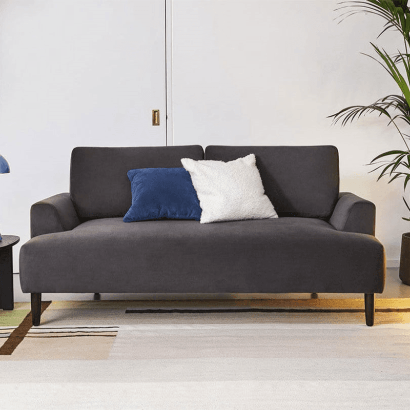 Model 05 2 Seater Velvet Sofa, Charcoal