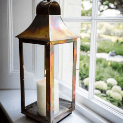 Image showing the Tonto Lantern, H50cm, Burnished copper/Clear product.
