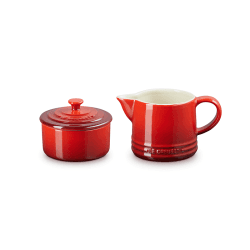 Image showing the Stoneware Milk & Sugar Set, Cerise product.