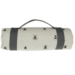 Image showing the Bees Picnic blanket, 140 x 145cm, Grey product.