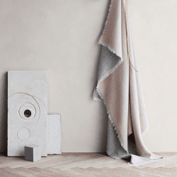 Image showing the Venice Throw, H190cm x W130cm, White/Nude product.