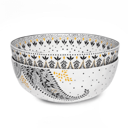 Image showing the Artisanne Noir Set of 2 Bowls, D22cm, Monochrome product.