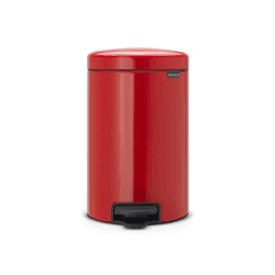 Image showing the New Icon Plastic bucket pedal bin, 12 litre, Passion Red product.