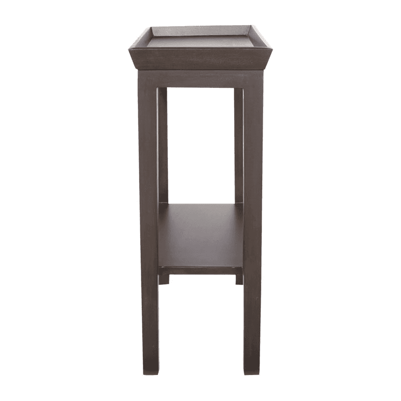 Gustavian Sofa side table, L48 x W25 x H59cm, Rubbed Black Wood