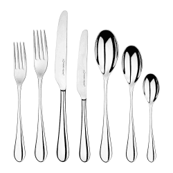 Image showing the Mulberry 7 piece place setting, mirror finish stainless steel product.