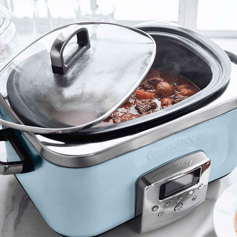 Non-Stick Slow Cooker, 6L, Blue Haze