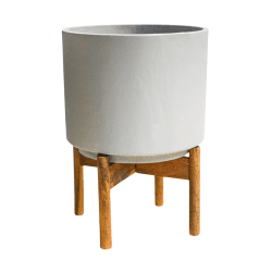 Image showing the Vigo Planter with stand, H30.5 x W22 x D22cm, Concrete Grey product.
