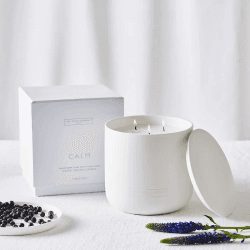 Image showing the Calm 3 Wick Ceramic Candle, 710g, White product.