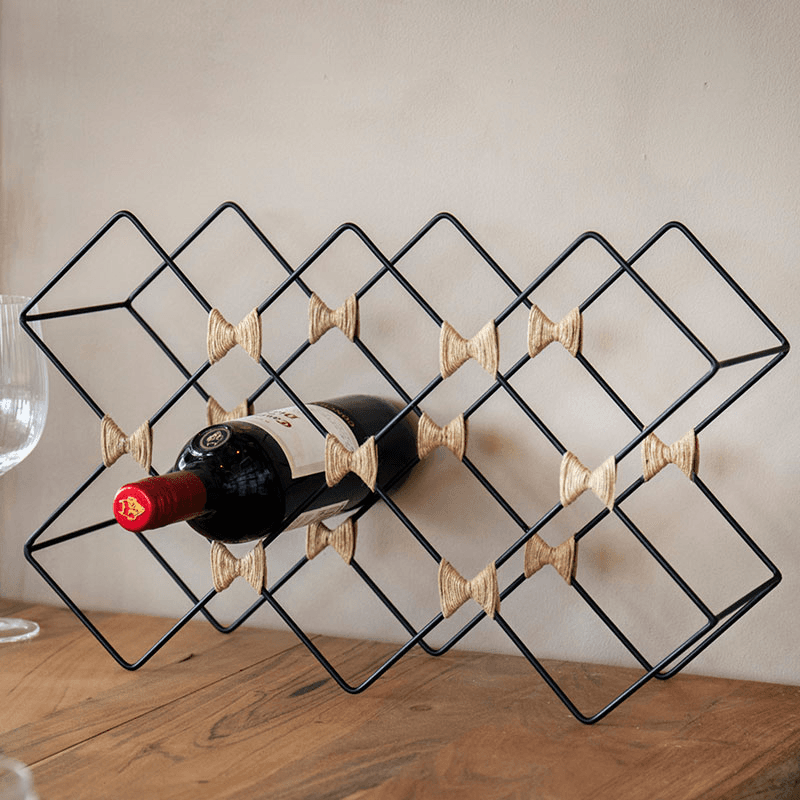Iron 8 Bottle Wire Wine Rack, Black