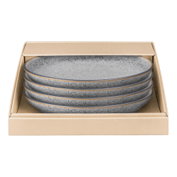 Image showing the Studio Grey Set of 4 coupe dessert plates, 21cm, Granite product.