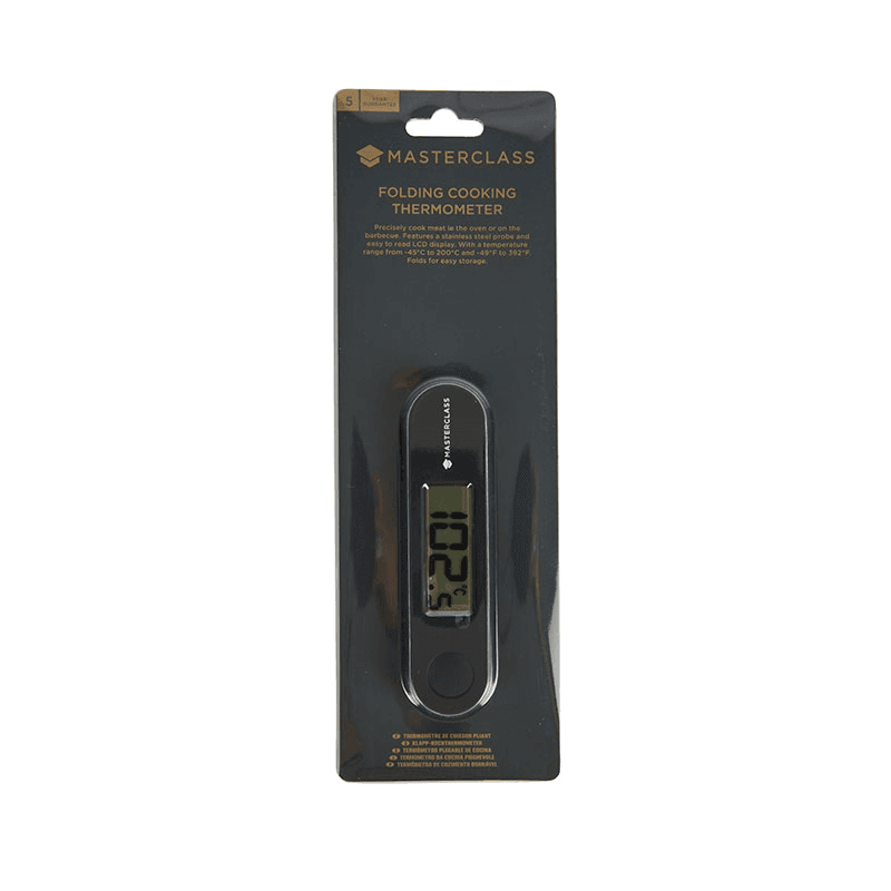 Folding digital thermometer, 12 x 3 x 2cm, Black