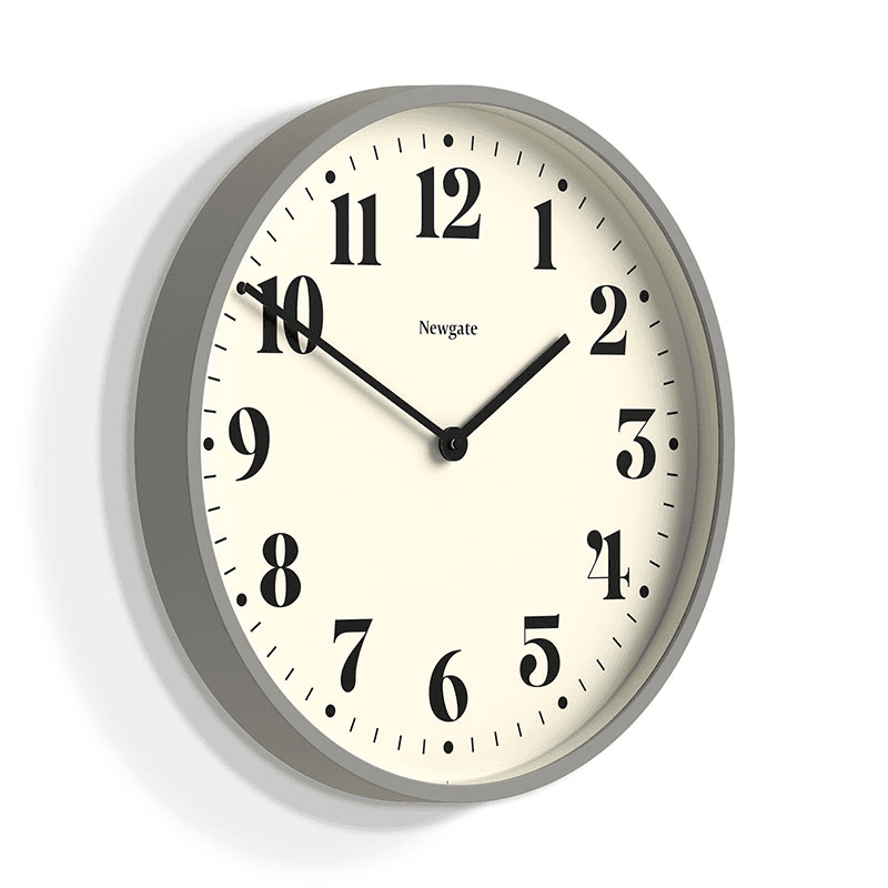 Number Two Wall Clock, D45cm, Posh Grey