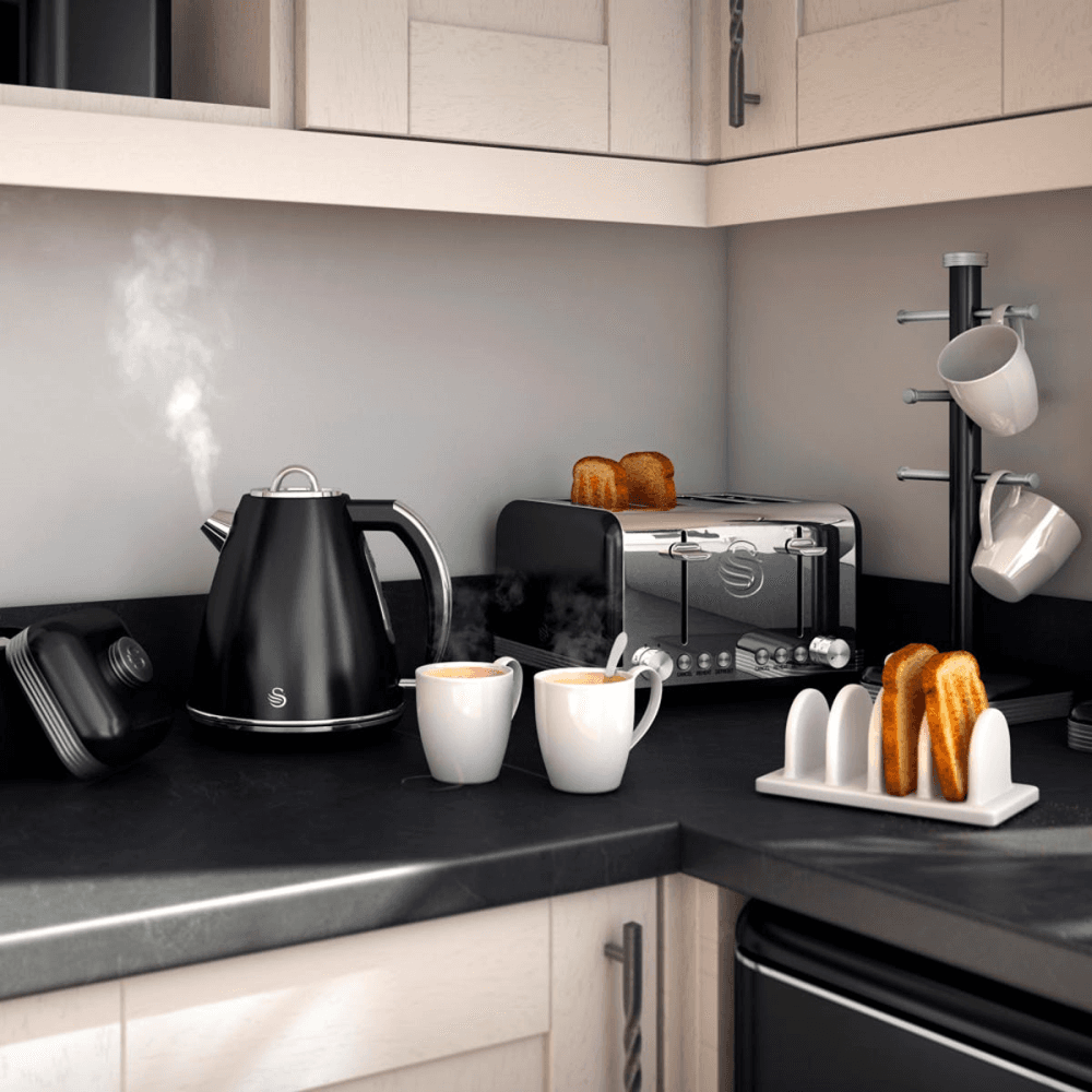 Retro 4-Slice Toaster, Black