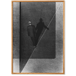Image showing the Walk The Line Framed Print, 50 x 70cm, Black product.